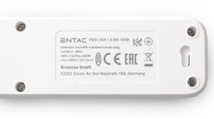 ENTAC Entac EWL-ELS-SOL-R rozgałęziacz 1,5 m 4 x gniazdo sieciowe Wewnętrzna Biały 7
