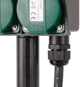 ENTAC Entac ESE1.5G2-5-IP44S rozgałęziacz 5 m 2 x gniazdo sieciowe Zewnętrzna Czarny Zielony 6