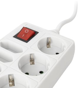 ENTAC Entac ESE1.5G3X4-1.5-SW rozgałęziacz 1,5 m 7 x gniazdo sieciowe Wewnętrzna Biały 3