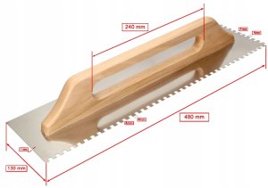 Drel DREL Paca Zębata Metalowa 480mm 4x4x4 Paca Do Kleju Płytek Glazury 2