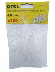Drel DREL Krzyżyki Do Glazury 4mm 100szt Białe Do Układania Płytek 2