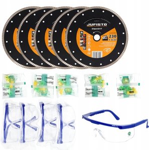 Jufisto JUFISTO Zestaw Tarcz Diamentowych 230mm Turbo 5szt Okulary 3