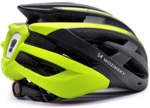 Wozinsky Kask rowerowy MTB z odpinanym daszkiem tylną lampką USB 57-62 cm - czarno-żółty 5