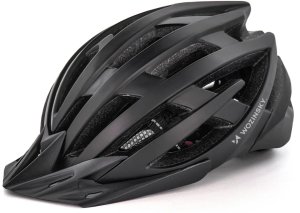Wozinsky Kask rowerowy MTB z odpinanym daszkiem tylną lampką USB 57-62 cm - czarny (1033267) 3
