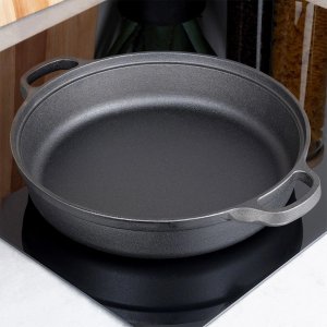 Patelnia NAVA Żeliwna Głęboka Gaz Indukcja Grill Solidna Trwała ORION 30 cm 2