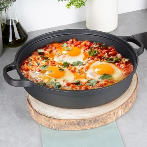 Patelnia NAVA Żeliwna Głęboka Gaz Indukcja Grill Solidna Trwała ORION 30 cm 7