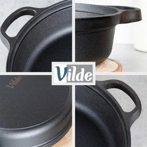 Patelnia NAVA Żeliwna Głęboka Gaz Indukcja Grill Solidna Trwała ORION 30 cm 8