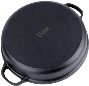 Patelnia NAVA Żeliwna Głęboka Gaz Indukcja Grill Solidna Trwała ORION 30 cm 10