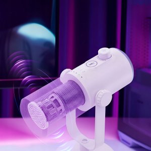 Mikrofon Mozos MOZOS TAM8 BIAŁY MIKROFON DYNAMICZNY USB XLR RGB LED 10