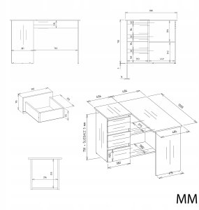 Biurko Nicea Białe 120 cm x 48 cm 5