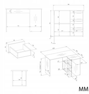 Biurko Nicea Białe 120 cm x 48 cm 5
