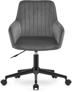 Krzesło biurowe OSKAR Krzesło obrotowe ROXY biurowe aksamit ciemnoszary na kółkach fotel 2
