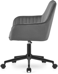 Krzesło biurowe OSKAR Krzesło obrotowe ROXY biurowe aksamit ciemnoszary na kółkach fotel 3