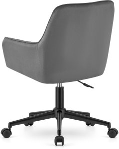 Krzesło biurowe OSKAR Krzesło obrotowe ROXY biurowe aksamit ciemnoszary na kółkach fotel 4