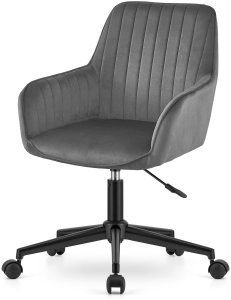 Krzesło biurowe OSKAR Krzesło obrotowe ROXY biurowe aksamit ciemnoszary na kółkach fotel 6