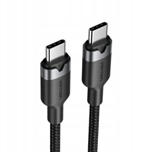 Kabel USB Vention Kabel USB-C do USB-C Vention w oplocie 3A 480Mbps 60W PD 1m czarny 2