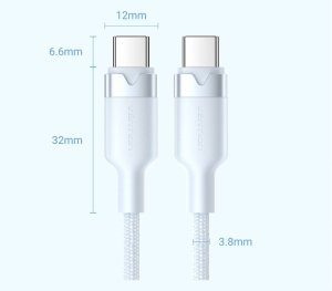Kabel USB Vention Kabel USB-C do USB-C Vention w oplocie 3A 480Mbps 60W PD 1m czarny 6