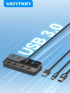 Vention Hub USB 3.0 Vention 5 w 1 z indywidualnymi przełącznikami zasilania 2
