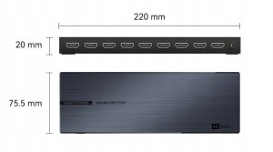 Vention HDMI Splitter Vention 1 wejście x 8 wyjść 4K@60Hz 12