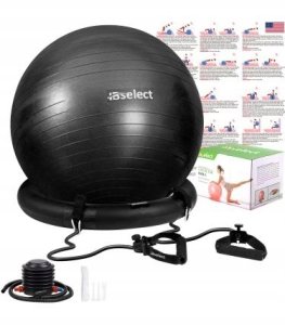 Virtufit VIRTUFIT PIŁKA GIMNASTYCZNA ANTI-BURST PRO Z POMPKĄ CZARNA 65 CM 2