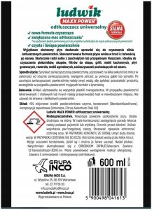 Ludwik Ludwik Maxx Power Odtłuszczacz Uniwersalny Extra Mocny Spray 600ml 2