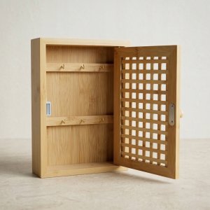 Ikonka Wisząca szafka na klucze KIZU, 19 x 27 x 6 cm, bambus 8
