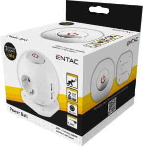 ENTAC Entac ESC1.5G3-USB-GLOBE rozgałęziacz 1,5 m 3 x gniazdo sieciowe Wewnętrzna Biały 7