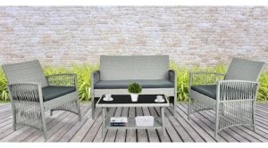 Bauerkraft ZESTAW MEBLI OGRODOWYCH Z TECHNORATTANU RATTAN SOFA FOTELE STOLIK NA OGRÓD 11