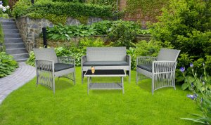 Bauerkraft ZESTAW MEBLI OGRODOWYCH Z TECHNORATTANU RATTAN SOFA FOTELE STOLIK NA OGRÓD 13