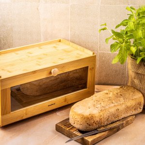 Chlebak Klausberg Bambusa pudełko na chleb z akrylowym przodem 40 × 24 5 × 19 cm KB 7924 KB 7924 (5908287279247) 6
