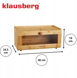 Chlebak Klausberg Bambusa pudełko na chleb z akrylowym przodem 40 × 24 5 × 19 cm KB 7924 KB 7924 (5908287279247) 9