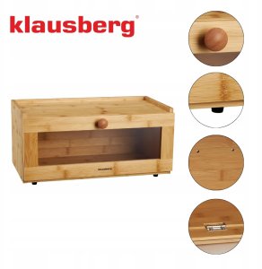 Chlebak Klausberg Bambusa pudełko na chleb z akrylowym przodem 40 × 24 5 × 19 cm KB 7924 KB 7924 (5908287279247) 10
