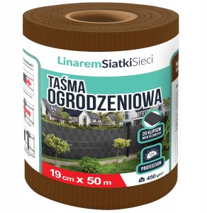 Cavatorta TAŚMA OGRODZENIOWA KOLOR BRĄZOWY 19cmx50m +UV OSŁONA NA OGRODZENIA PANELOWE 10