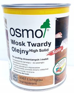 Osmo OSMO 3067 JASNY SZARY WOSK TWARDY OLEJNY OLEJ 0.75L 3