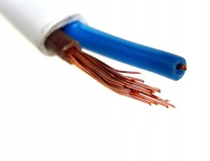 Przewód TreQ Przewód OMY 2x1 okrągły, biały, linka Elektrokabel OMY 2x1mm2 100m 3