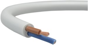 Przewód TreQ Przewód OMY 2x1 okrągły, biały, linka Elektrokabel OMY 2x1mm2 100m 7