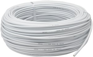 Przewód TreQ Przewód OMY 2x1 okrągły, biały, linka Elektrokabel OMY 2x1mm2 100m 8