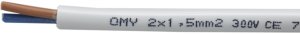 Przewód TreQ Przewód OMY 2x1 okrągły, biały, linka Elektrokabel OMY 2x1mm2 100m 9