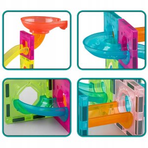 Kontext Klocki Magnetyczne Konstrukcyjne Tor Kulkowy 91 Elementów Kulodrom Zestaw 5