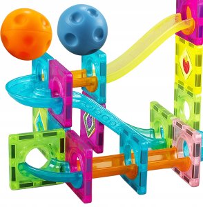 Kontext Klocki Magnetyczne Konstrukcyjne Tor Kulkowy 91 Elementów Kulodrom Zestaw 6