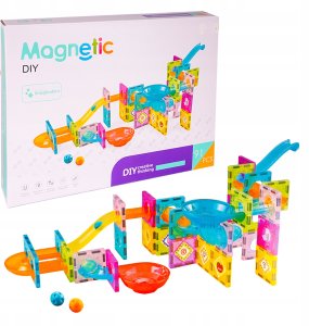 Kontext Klocki Magnetyczne Konstrukcyjne Tor Kulkowy 91 Elementów Kulodrom Zestaw 9