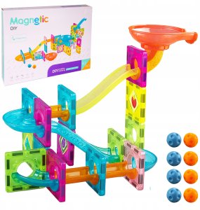 Kontext Klocki Magnetyczne Konstrukcyjne Tor Kulkowy 91 Elementów Kulodrom Zestaw 10