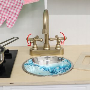 VimToys Wielka Drewniana Kuchnia dla Dzieci Edukacyjna Zestaw Rękawica Akcesoria 5