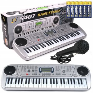 M&Z KEYBOARD PIANINO elektroniczny ORGANY Mikrofon 54 kla Zasilacz+Baterie A 5