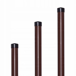 Cavatorta SŁUPKI ogrodzeniowe do SIATKI okrągłe fi 48x1,5mm wys 2m BRĄZ pakiet 8szt 4