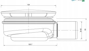 Syfon AKCES SYFON BRODZIKOWY fi90 NISKI 5cm 50mm CZYSZCZONY OD GÓRY SLIM SZYBKI 42l/MIN 2