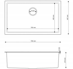 Zlewozmywak Villeroy & Boch ZLEWOZMYWAK JEDNOKOMOROWY ZLEW KUCHENNY 74x44 PODBLATOWY NABLATOWY SYFON 4