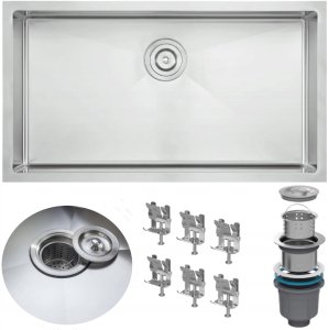 Zlewozmywak Villeroy & Boch ZLEWOZMYWAK JEDNOKOMOROWY ZLEW KUCHENNY 74x44 PODBLATOWY NABLATOWY SYFON 8