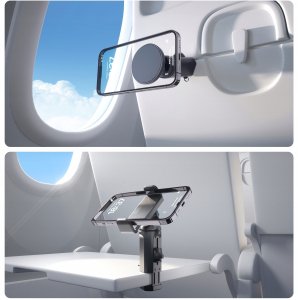 4kom.pl Uchwyt Samolotowy do Samolotu na siedzenie do Telefonu 2w1 MagSafe + Zacisk / F100 3