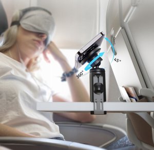 4kom.pl Uchwyt Samolotowy do Samolotu na siedzenie do Telefonu 2w1 MagSafe + Zacisk / F100 6